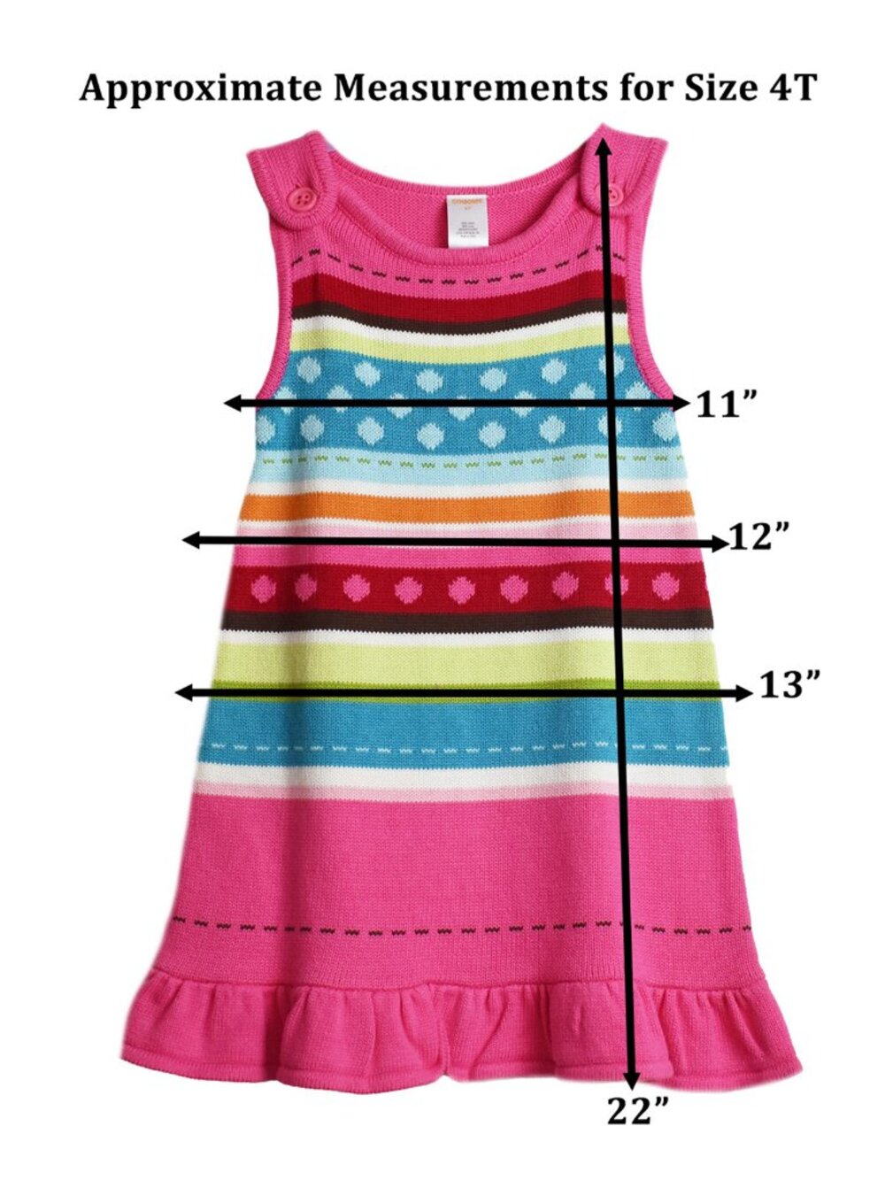 Gymboree Baby Girl’s Dress Sleeveless A-Line Cotton Knit Outfit Size 4T NEW - Picture 6 of 6